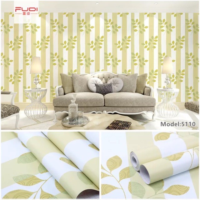 10M GIẤY DÁN TƯỜNG CÀNH LÁ (dài 10m x rộng 45cm / cuộn) 5110, decal sẵn keo trang trí.
