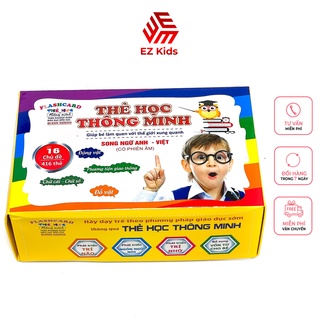 Bộ thẻ học thông minh cho bé flashcard glenn doman cho bé kích thích thị giác gồm 16 chủ đề