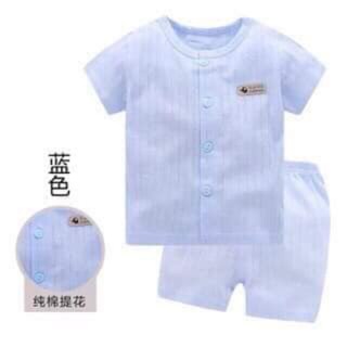 Bộ cotton giấy cúc giữa đơn sắc của unchi
