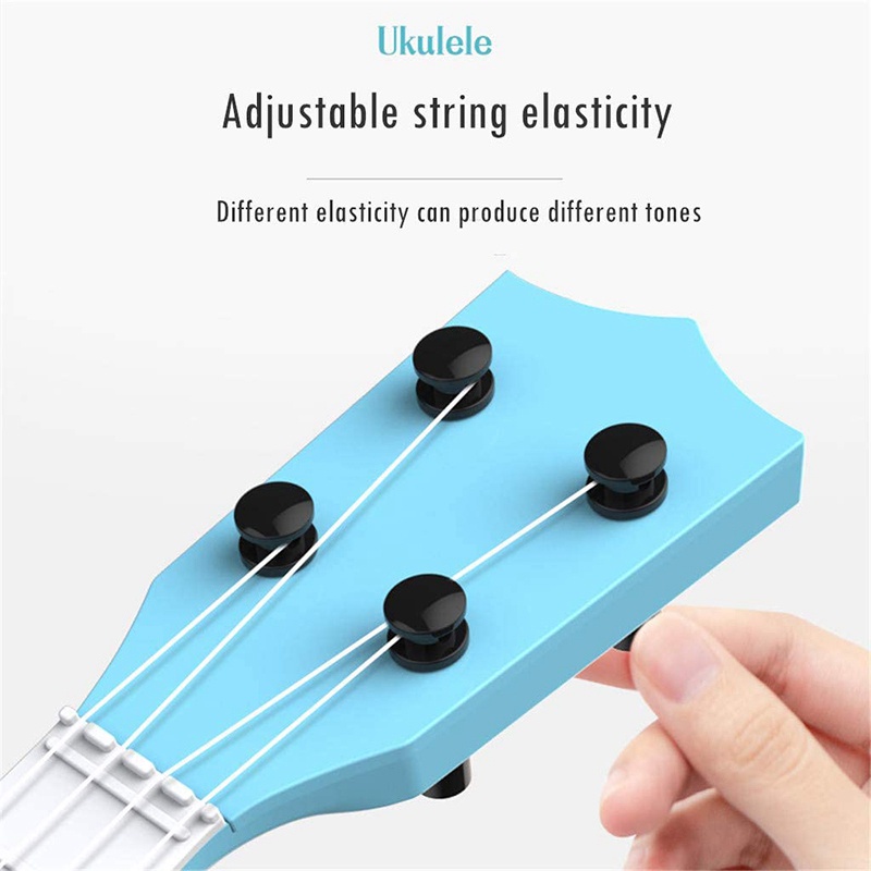 Đồ chơi đàn ukulele mini màu xanh dương/ hồng đáng yêu hỗ trợ học tập cho trẻ em người mới bắt đầu