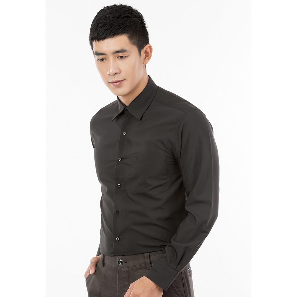 Áo Sơ Mi Dài Tay Màu Modal Regular Fit 369 Vĩnh Tiến - LM5-G846 - Đen