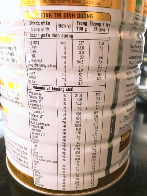 Sữa NUTIFIT GOLD 900g Dành Cho Trẻ Béo Phì bị móp giá rẻ