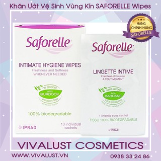 Khăn Uớt Vệ Sinh Vùng Kín SAFORELLE Intimate Hygiene Wipes (Hộp 10 miếng)