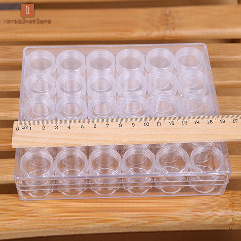 Hộp 30 ngăn tháo rời kích thước 16x13.5x3.5cm đựng đá làm tranh thủ công