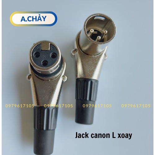 Jack canon đực cái cong L , xoay đầu jack tùy ý trước khi hàn dây gồm 1 đực, 1 cái