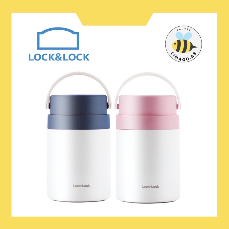 Bộ Hộp Cơm Giữ Nhiệt Kèm Muỗng Lock&Lock Handle Food Jar LHC8042 700ml - Hàng Chính Hãng