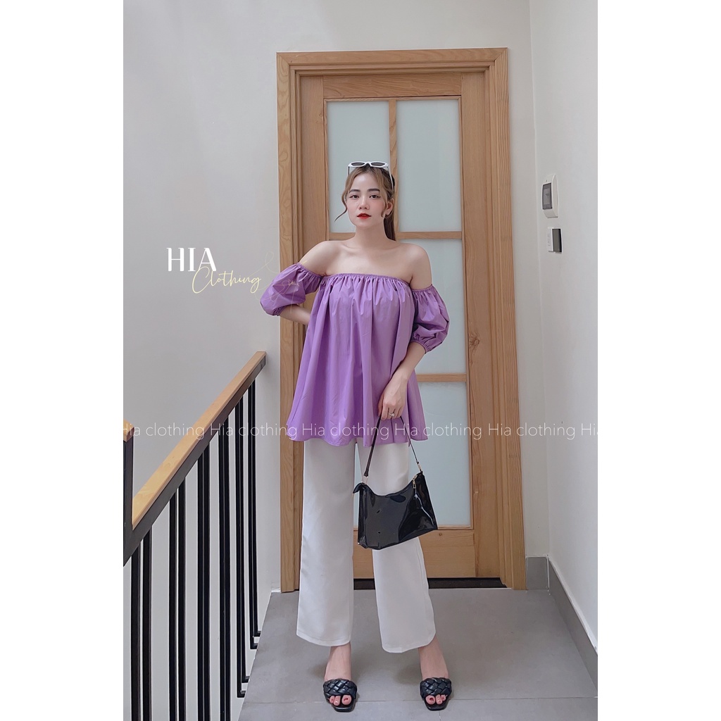 Áo Trễ Vai Tay Phồng | Chất Vải Thoáng Mát, Đi Làm, Đi Chơi, Đi Sự Kiện Thương Hiệu HIA Clothing A517