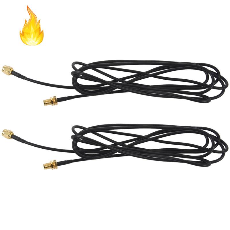 Set 2 cáp nối dài ăng ten RP-SMA RP-SMA Female RF RG174 2M