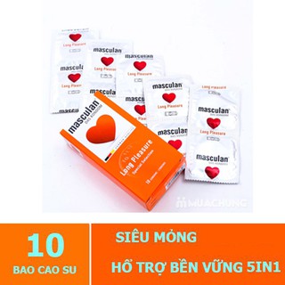 Bao cao su Masculan Long Pleasure kéo dài thời gian hộp 10 chiếc