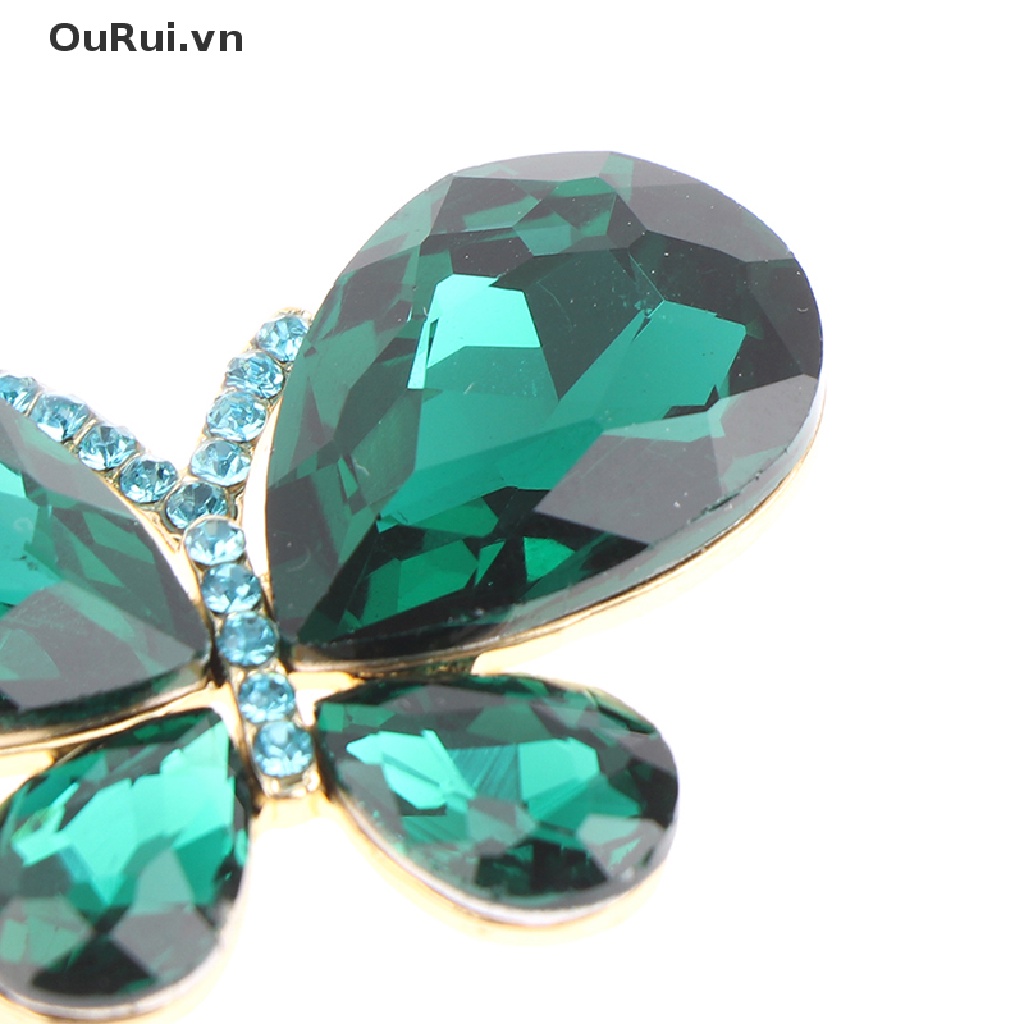 Ghim cài áo hình bướm đính đá pha lê thời trang sành điệu