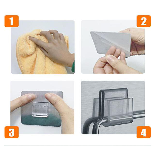 Móc Dán Tường Trong Suốt Thiết Kế Đa Chức Năng Cho Nhà Bếp / Phòng Tắm