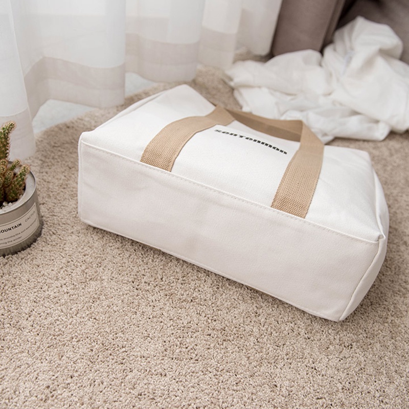 Túi đeo vai IELGY bằng vải canvas sức chứa lớn in họa tiết chữ thời trang Hàn Quốc đơn giản tiện dụng cho nữ