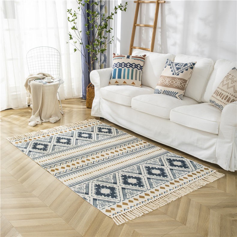 Thảm Trải Sàn Vintage Scandinavian Phong Cách Bắc Âu Trang trí Giường Phòng Khách Kích thước lớn