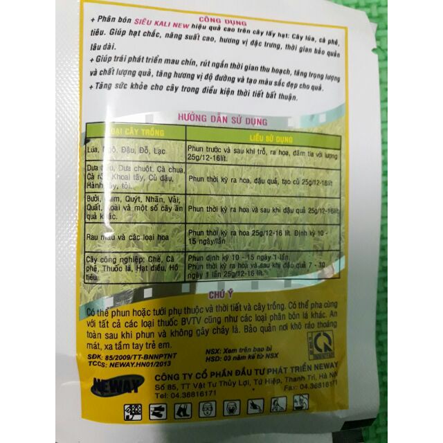 Siêu kali gói 25g combo 5 gói