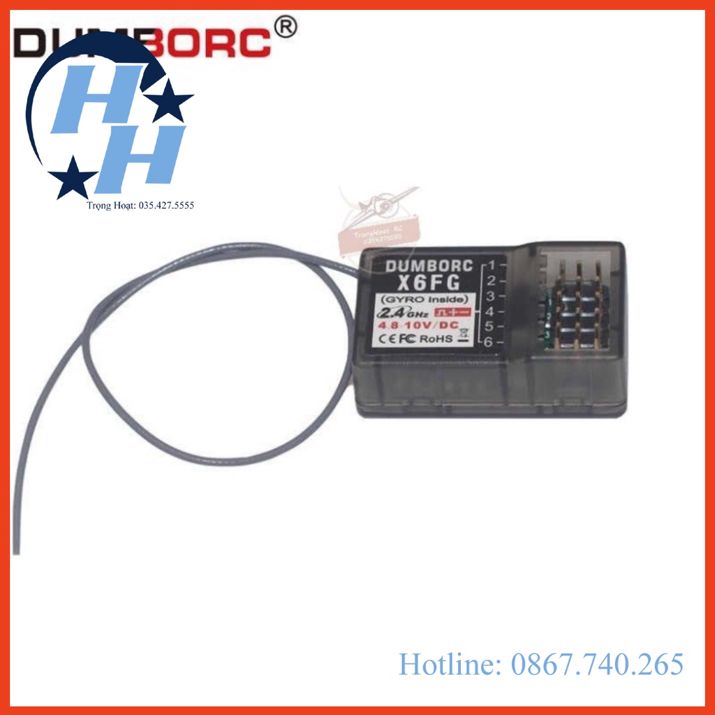 Mạch thu sóng tay điều khiển DumboRC Dumbo RC RBR/C X6F X6FG 2.4Ghz 6 Chanel (6 kênh) (6CH) sóng maybayrc