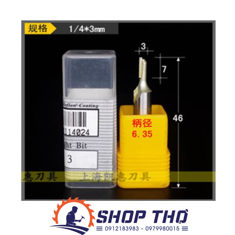 Mũi phay đánh rãnh ARDEN 0114 cốt 6.35 từ 3-15mm