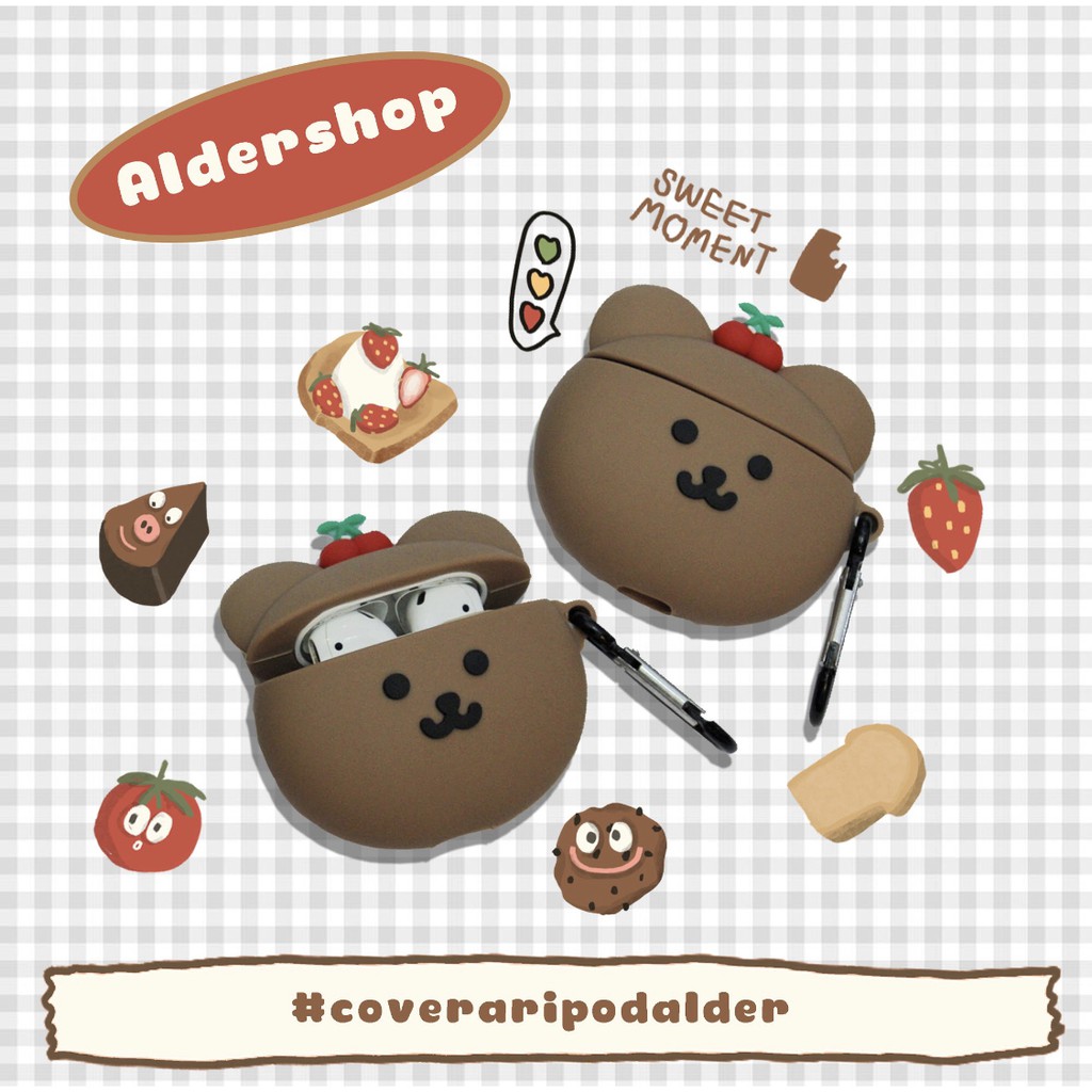 Ốp Lưng / Airpod Bear Cherry Silicon only 1/2