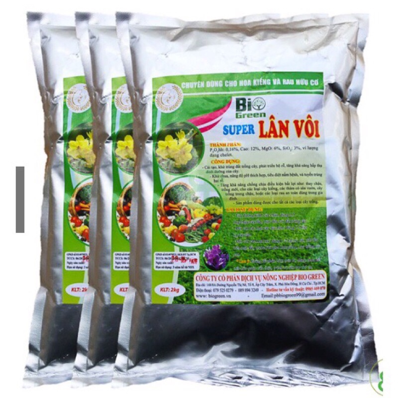 1 BỊCH PHÂN BÓN SIÊU LÂN VÔI 2KG KHỬ TRÙNG VÀ XỬ LÝ ĐẤT