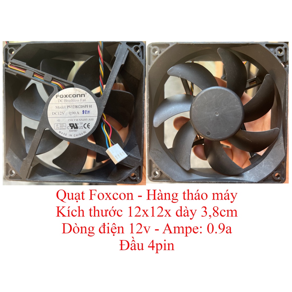 Fan quạt 12cm VUÔNG siêu mạnh tản nhiệt máy tính dòng 12v, hàng tháo máy Server, VUI LÒNG XEM KỸ HÌNH ẢNH VÀ MÔ TẢ