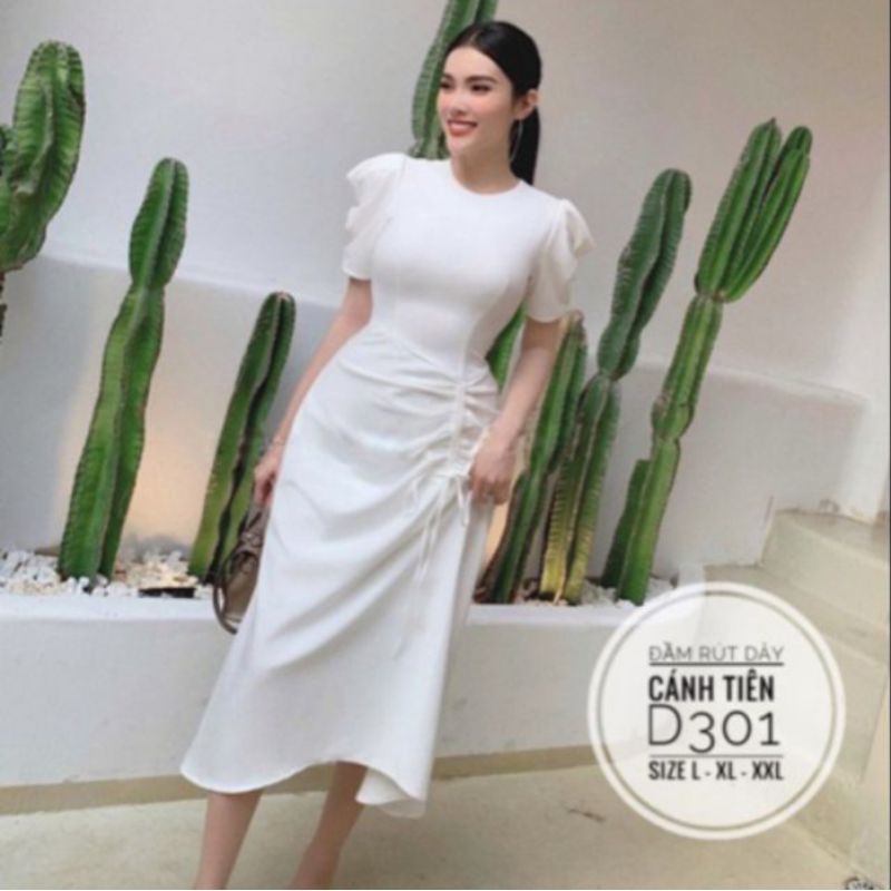 Đầm Đuôi Cá Dây Rút Nhún Eo