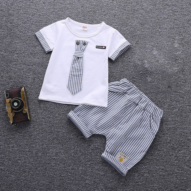 Set Đồ Mùa Hè Gồm Áo Thun Cotton In Họa Tiết Hoạt Hình Dễ Thương Cho Bé Trai