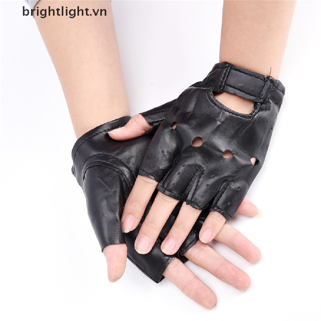 Găng Tay Da PU Hở Ngón Thời Trang Nam Nữ