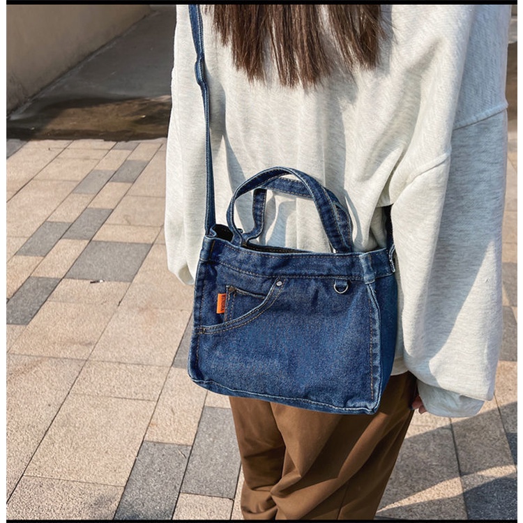 Túi Vải Denim Mini Đựng Điện Thoại Thời Trang Hàn Quốc
