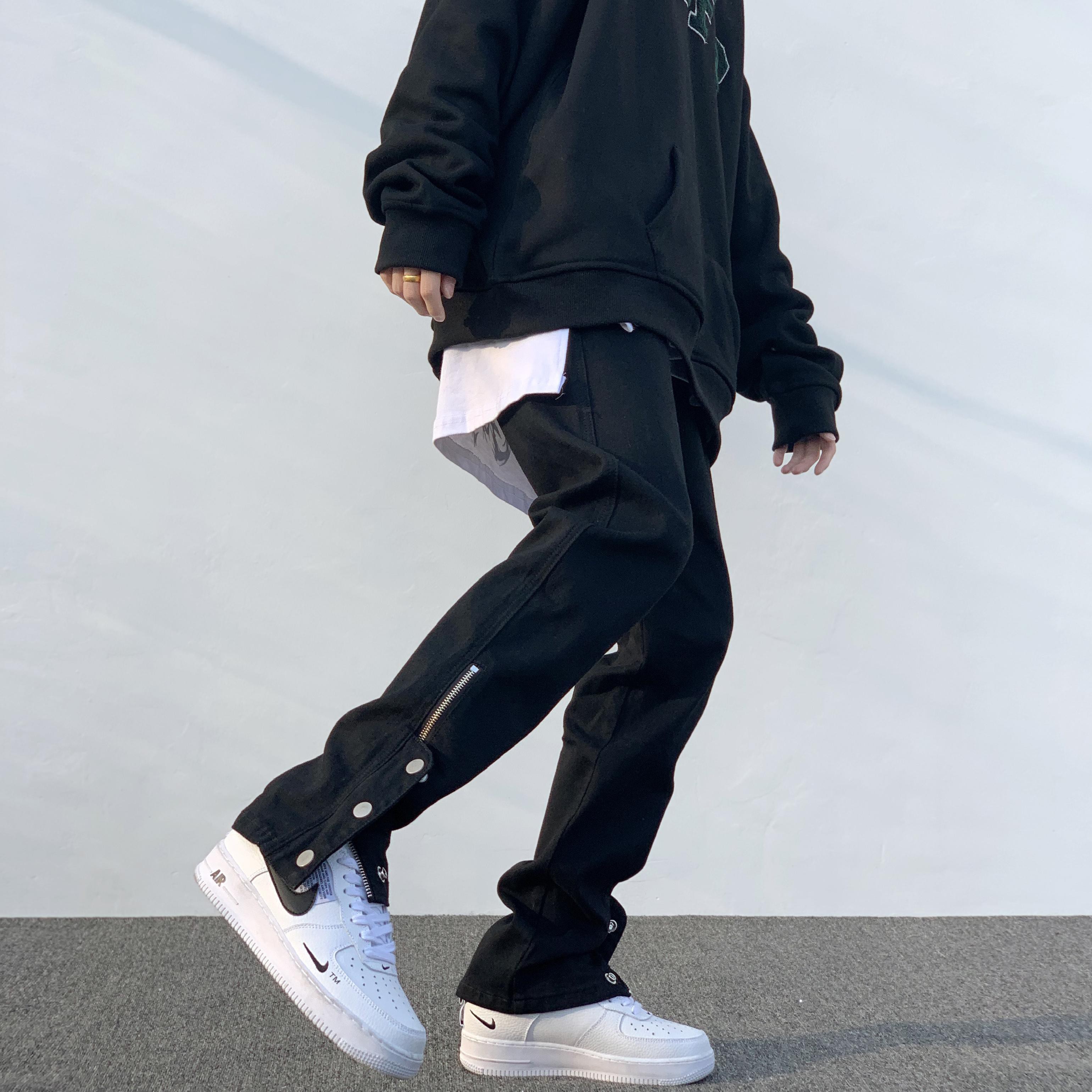 Quần Jean Đen Phối Hàng Nút Phong Cách Đường Phố Cá Tính | BigBuy360 - bigbuy360.vn