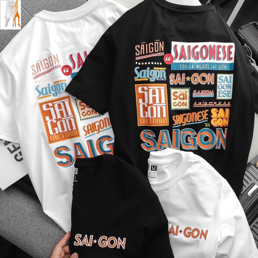 Áo thun unisex hình chữ Sài Gòn form rộng tay lỡ - Trùm Chuyên Sỉ Thời Trang