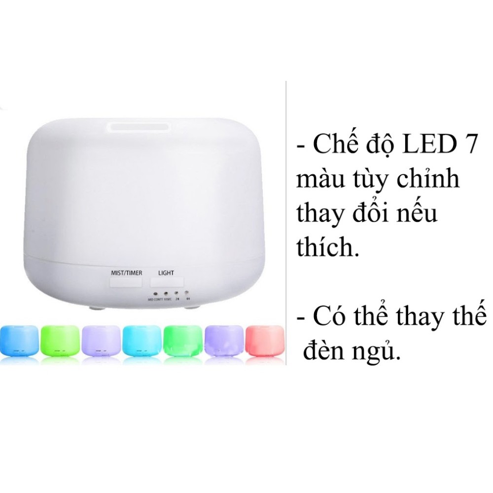 Máy phun hơi nước, máy khuếch tán tinh dầu Aroma ion 500ml có điều khiển ,tặng kèm tinh dầu - Beetech Store Store