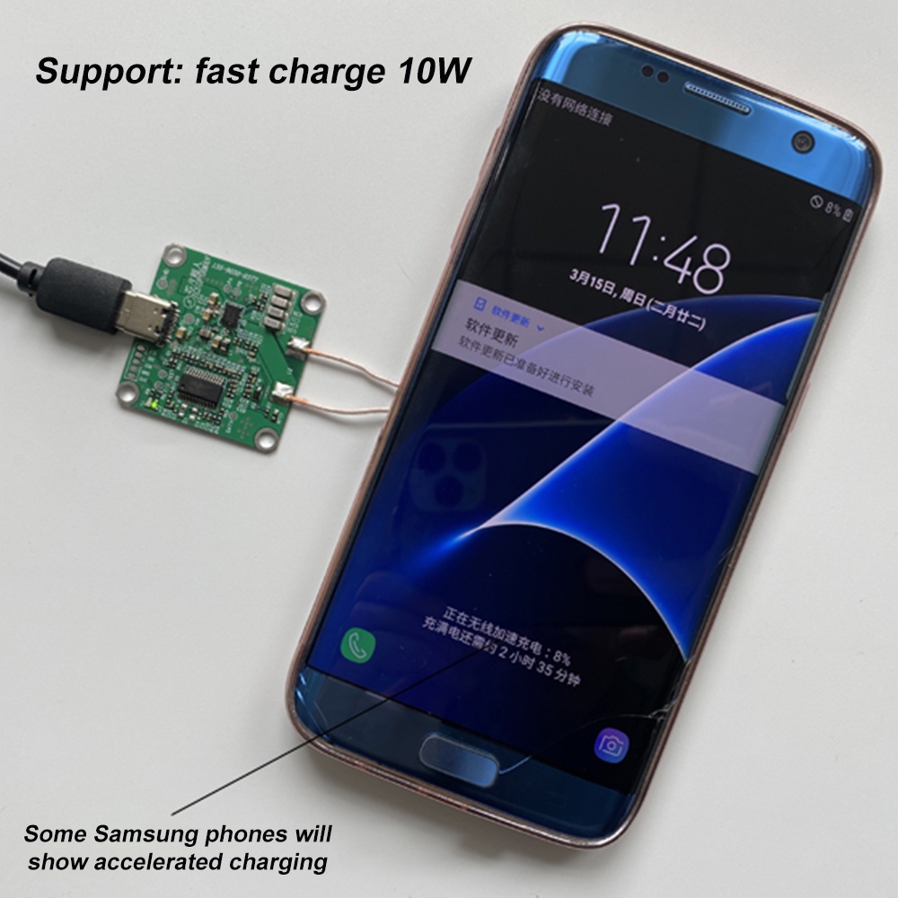 Mô-đun sạc nhanh không dây DIYMORE 20W QC3.0 công suất cao 5V 12V Type-c USB+cuộn dây Qi cho pin điện thoại/ xe hơi