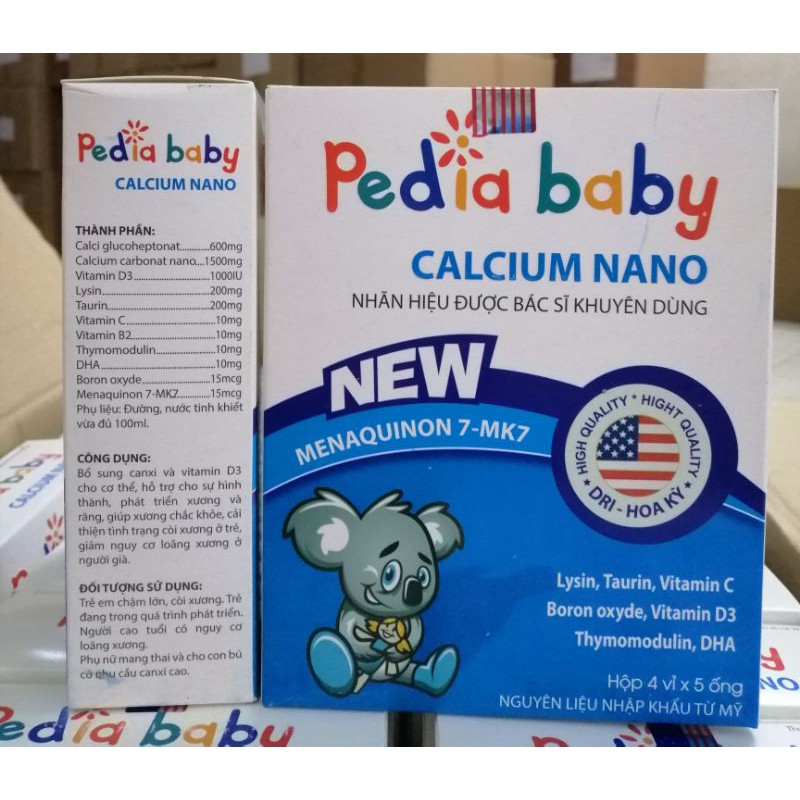 Pediababy canxi nano bổ sung canxi cho bé từ 06 tháng tuổi trở lên dùng được.