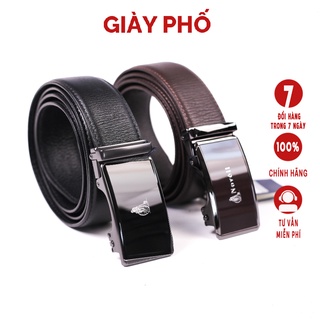 Thắt Lưng, Dây Nịt Nam Da Thật Khóa Tự Động, Mặt Khóa Hợp Kim Không Rỉ Sét, Chống Xước, Bảo Hành 12 Tháng - Giầy Phố