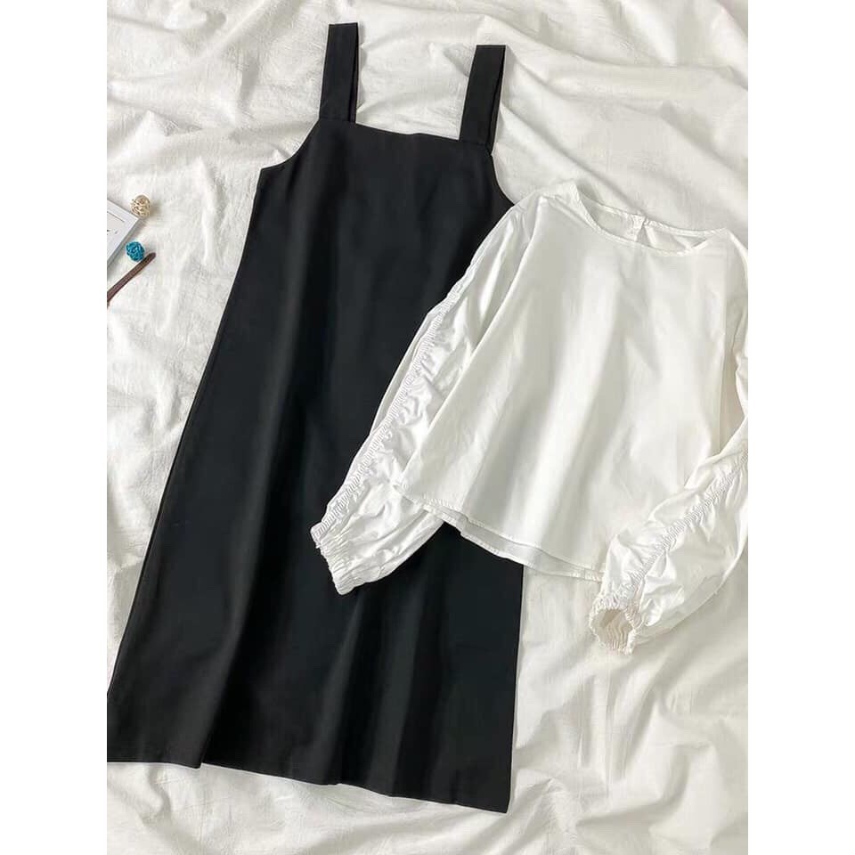 [ Mã FAMAYWA giảm 10K đơn 50K] Yếm Kaki đôi bạn thân mix áo rúm tay siêu cuteee/ Set yếm kaki mix áo thụng hot 2020 | BigBuy360 - bigbuy360.vn