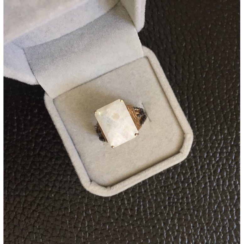 Nhẫn đá moonstone si nhật size 17