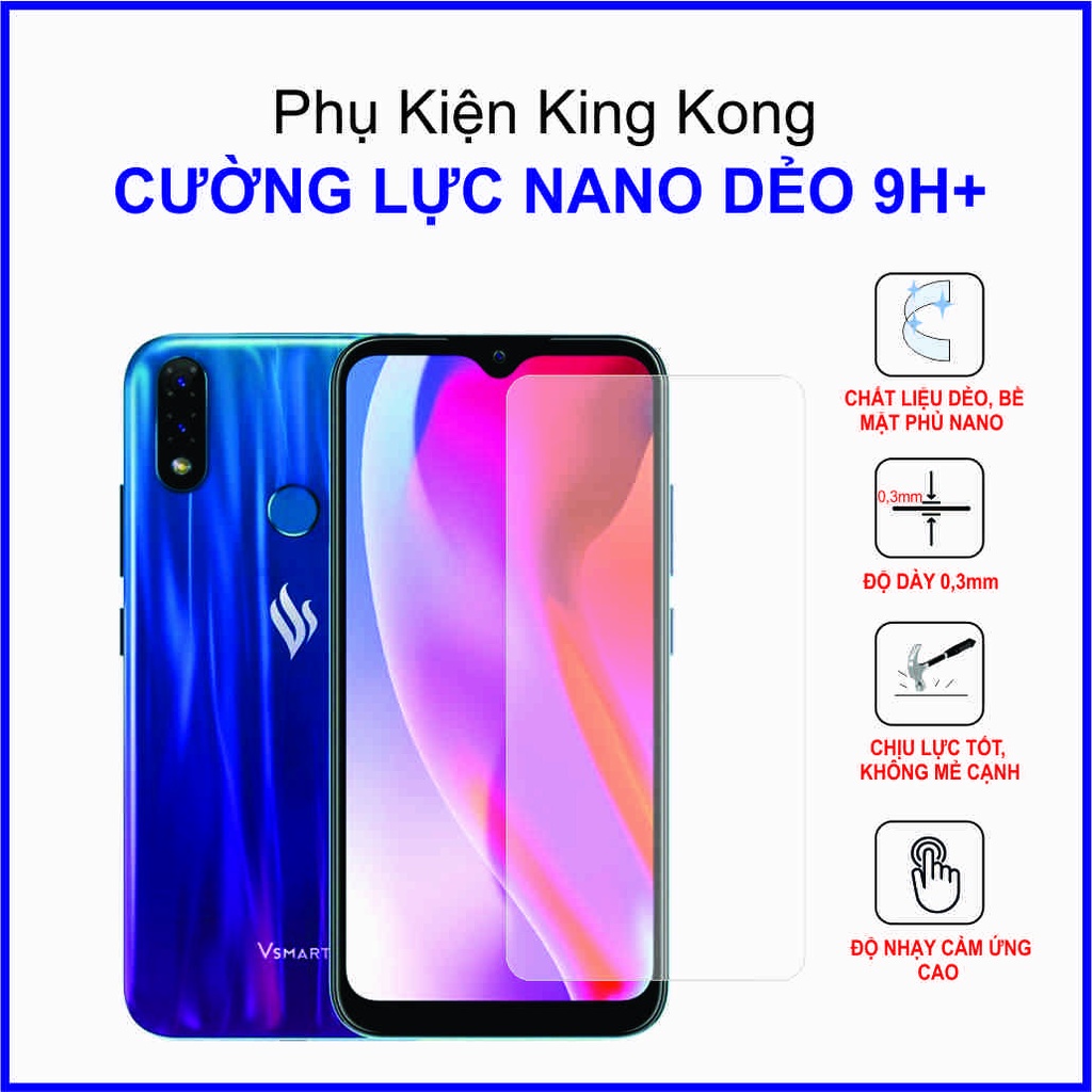 Dán cường lực Vsmart Joy 2 Plus ,  cường lực nano dẻo 9H+