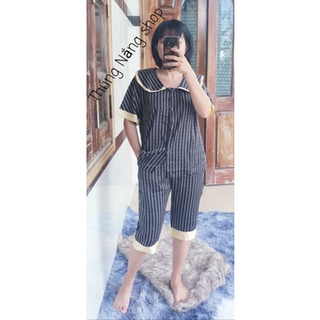 Pyjama Lửng Lụa Satin Xịn, Quần Có Túi