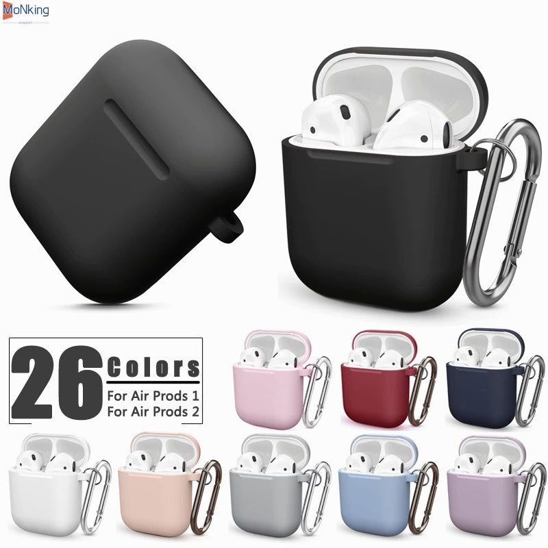Silicone Tai Nghe Trường Hợp Cho AirPods 1/2, airPods Trường Hợp Tai Nghe Trường Hợp Bảo Vệ Trường Hợp Đối Với Apple AirPods 1/2 AirPods Bao Gồm-MKSHOP