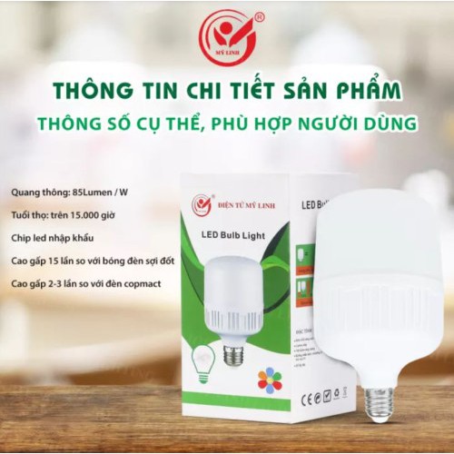Bóng LED trụ Mỹ Linh GFS-40 40w ánh sáng trắng