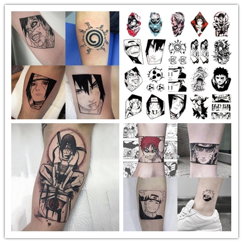 Set 20 Tấm Hình Xăm Dán Hoạt Hình Naruto Kakashi Trắng Đen Chống Nước Lâu Trôi Cho Tiệc Bãi Biển Hàng Ngày