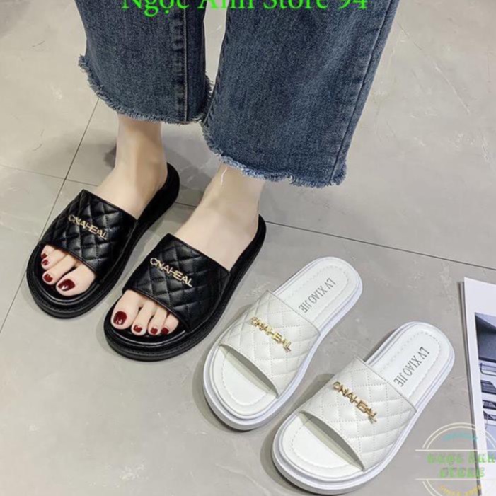 Dép lê nữ, thời trang trần trám hàng qc cao cấp full box shop THƠITRANG1989