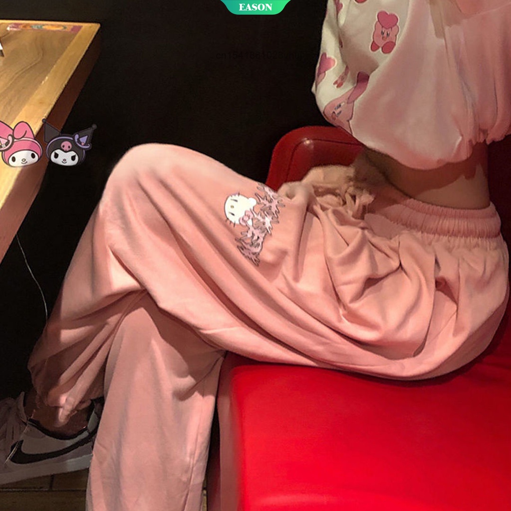 Quần ống rộng Họa Tiết Hoạt Hình Sanrio kuromi Phong Cách Hàn Quốc Thời Trang Xuân Hè 2022