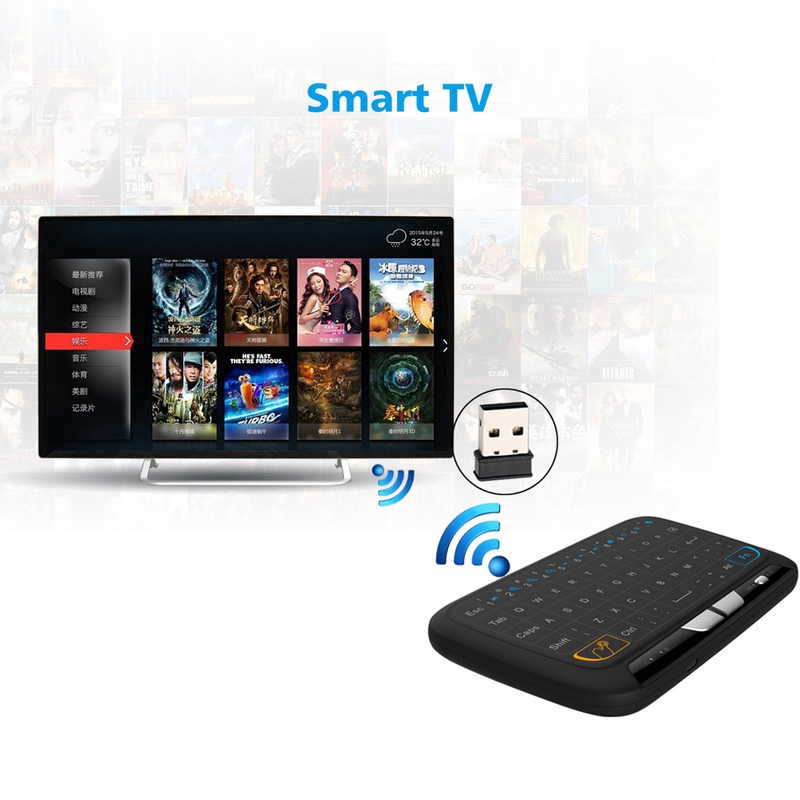 Bàn Phím Không Dây Mini H18 2.4g Tích Hợp Chuột Cảm Ứng Cho Windows Android Smart Tv Linux Windows
