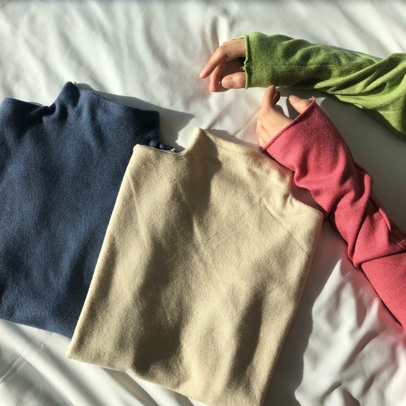 Áo Len Tay Dài Cổ Tròn Màu Trơn Phong Cách Hàn Quốc | BigBuy360 - bigbuy360.vn