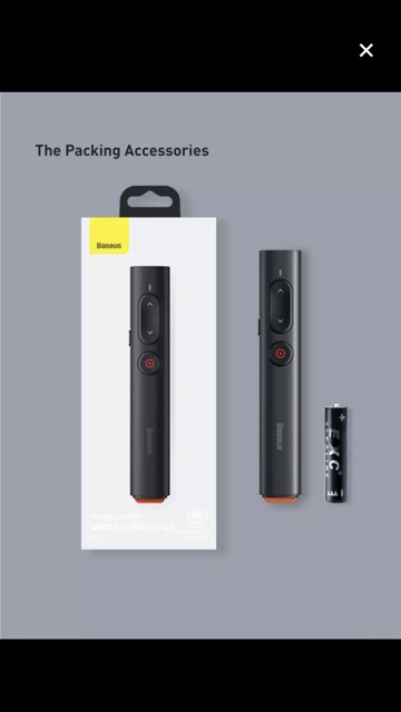 Bút trình chiếu thông minh Baseus Orange Dot PPT Wireless Presenter cho Macbook/Windows/ Android