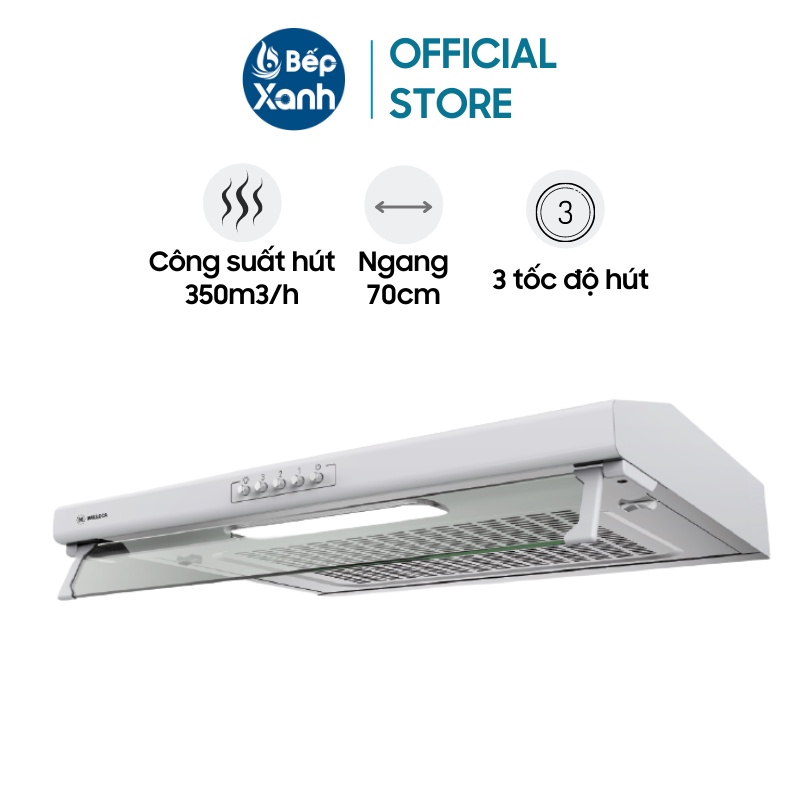 Máy Hút Mùi Classic Malloca H107W - Công Suất Hút 350 m3/h - Ngang 70cm