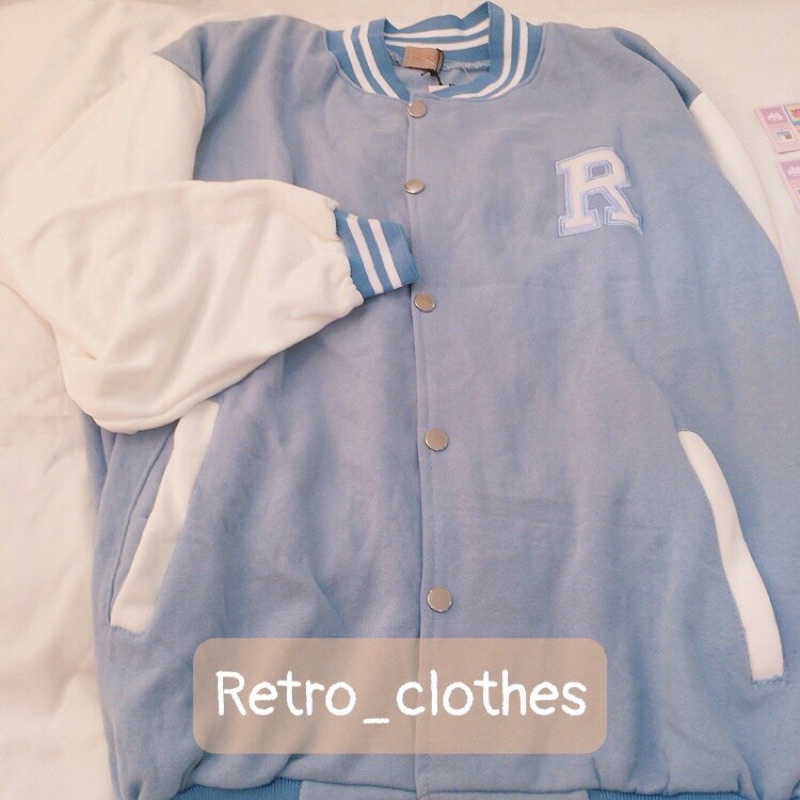 🍂 Áo Bomber Nam Nữ Cúc Bấm Thêu Nổi Chữ R Chất Nỉ Cotton | BigBuy360 - bigbuy360.vn