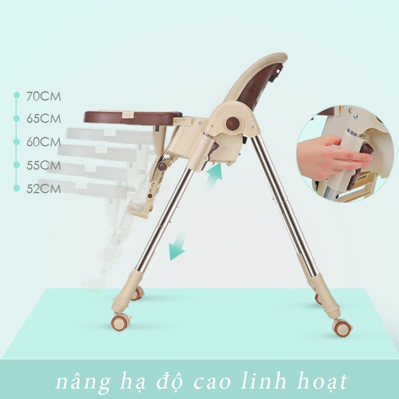 Ghế ăn dặm thông minh khung thép thế hệ mới - bản đặc biệt