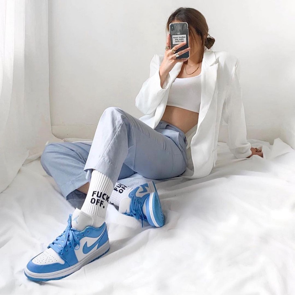 Giày Thể Thao Nam Nữ Giầy Sneaker Nike Jordan 1 UNC JD1 Cổ Thấp Xanh Dương Da Cao Cấp Full Box Bill | BigBuy360 - bigbuy360.vn