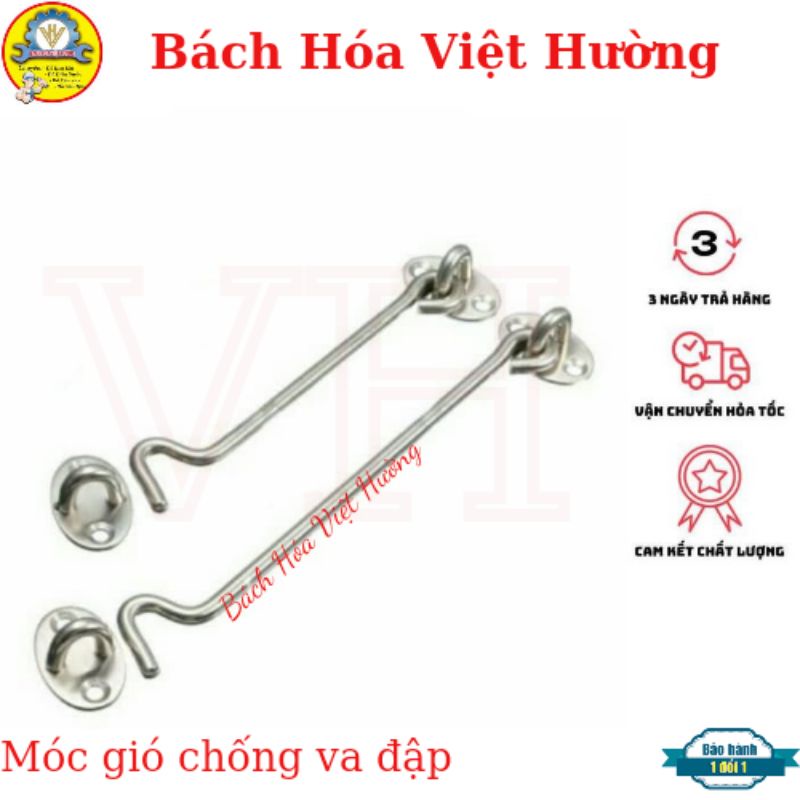 [INOX ĐẶC] Móc gió gài(cài) cửa sổ, cửa chính chống va đập, chống vỡ bằng inox đặc 304, làm tăng tuổi thọ của cửa